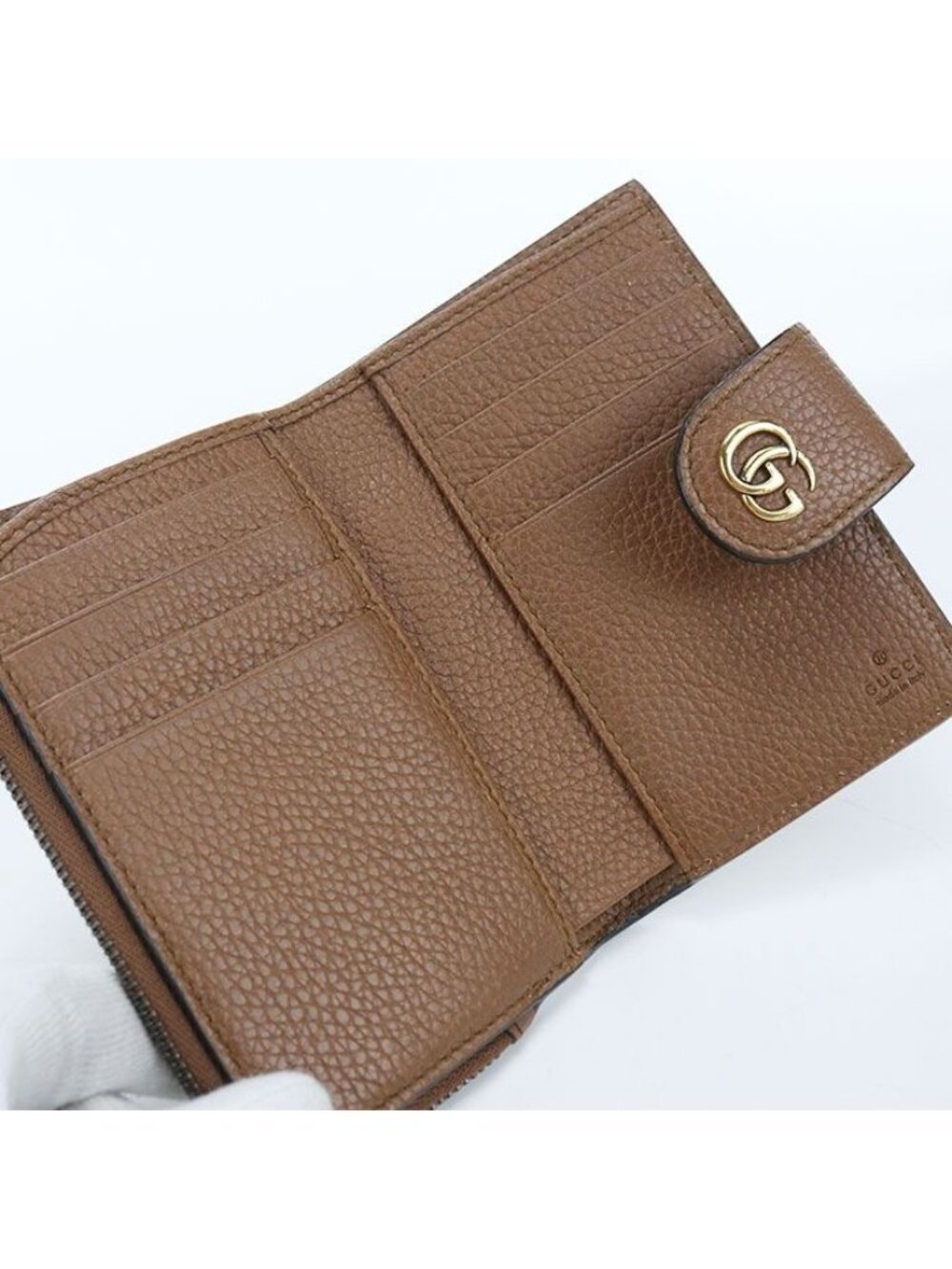 Gucci Compact Wallet with Bamboo Double Aabxm Bifold Leather - Picture 3 of 7